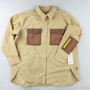 Lululemon Plus Size 18‎ Grid Fleece Hiking Shacket Womens Tan/Brown LW3FO3S, NEW